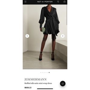 NWOT ZIMMERMANN Ruffled silk-satin mini wrap dress